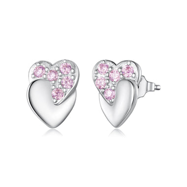 925 Sterling Silver White Gold Plated CZ Earrings 1.0x0.7cm for Women - 0
