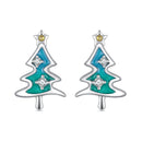 925 Sterling Silver Enamel Pavé CZ Earrings for Women-1