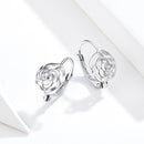 925 Sterling Silver Earrings with Pavé Setting CZ - 1.4x0.9 cm for Women-5