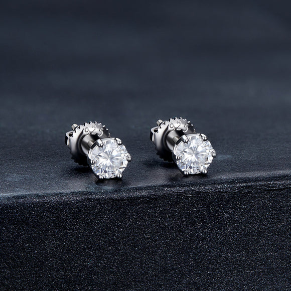925 Sterling Silver Moissanite Earrings for Women