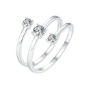 925 Sterling Silver White Gold Plated CZ Ring for Women-1