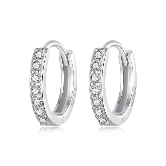 925 Sterling Silver Pavé Setting Gold Plated Earrings for Women