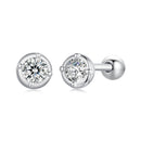 925 Sterling Silver 4mm Moissanite Earrings with Platinum Plating for Women-2