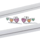 925 Sterling Silver Earrings with Pavé Setting and Plated Platinum, Size: 0.5*1.3cm, Women-5