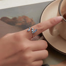 925 Sterling Silver Enamel Process Pavé CZ White Gold Ring for Women-5