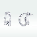 925 Sterling Silver Earrings with Pavé Setting CZ-4