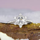 925 Sterling Silver White Gold Plated Ring with Pavé Set CZ, Size 6.0-5
