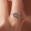 925 Sterling Silver Oxidized Adjustable Ring for Women-6