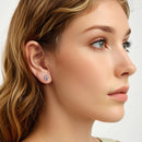 925 Sterling Silver Earrings with Nano Opal Stone and CZ, White Gold Plated, 0.7cm, for Women-9