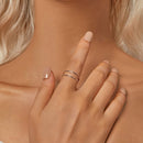 925 Sterling Silver & White Gold Plated Ring for Women - Stylish Width 2.3-6.3mm-7