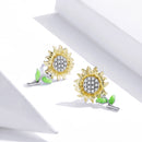 925 Sterling Silver Plated Gold Earrings with Enamel Process-5
