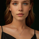 925 Sterling Silver & White Gold Plated Moissanite Necklace 40+5cm for Women-6