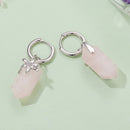 925 Sterling Silver Earrings with Natural Crystal and White Gold Plating-4