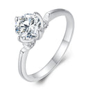 925 Sterling Silver 1.0 Carat Moissanite Ring in Size 8-4