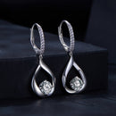 925 Sterling Silver Moissanite 0.5ct Earrings with Pavé Setting, Size 30*11mm for Women-5