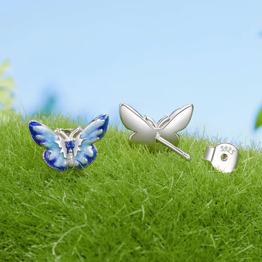 925 Sterling Silver Enamel Pavé Cz Earrings for Women - 0