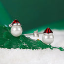 925 Sterling Silver White Gold Plated Enamel Earrings with Shell Pearl for Women-4