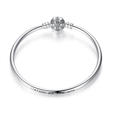 925 Sterling Silver 5.8CM Diameter and 0.3CM Thick Bracelet for Women