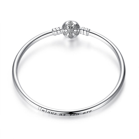 925 Sterling Silver 5.8CM Diameter and 0.3CM Thick Bracelet for Women