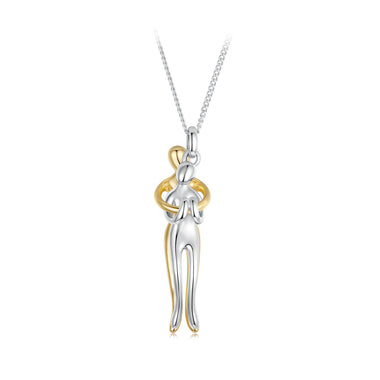 925 Sterling Silver Plated White Gold & Gold Necklace 40+5cm for Women - 0