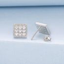 925 Sterling Silver 0.8cm Pavé Setting CZ White Gold Plated Earrings for Women-3