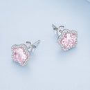 925 Sterling Silver Earrings with Pavé Setting CZ and Transparent Glass for Women-5