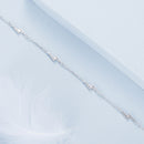 925 Sterling Silver Pave Setting CZ Bracelet with White Gold Plating-5