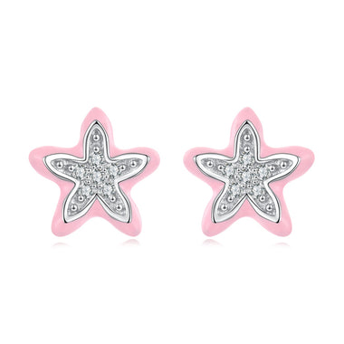 925 Sterling Silver Enamel CZ Earrings for Women