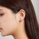 925 Sterling Silver Gold Plated Pavé Setting CZ Earrings for Women-5