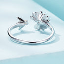 925 Sterling Silver Enamel CZ Plated Platinum Ring-1