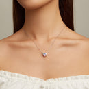 S925 Sterling Silver Adjustable Necklace with CZ Pendant for Women-6