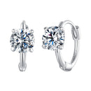 925 Sterling Silver & White Gold Plated 0.5 Carat Moissanite Earrings for Women-2