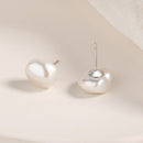 925 Sterling Silver White Gold Plated Freshwater Pearl Earrings-4