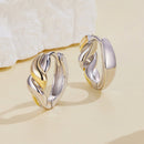 925 Sterling Silver Earrings with Plated White Gold and Gold for Women-5