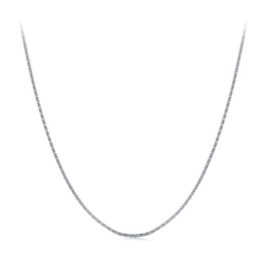 925 Sterling Silver White Gold Plated 40+5cm Necklace for Women