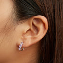 925 Sterling Silver Earrings with Transparent Glass for Women-6