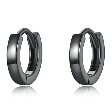 925 Sterling Silver & Plated Black Gold Earrings - 0