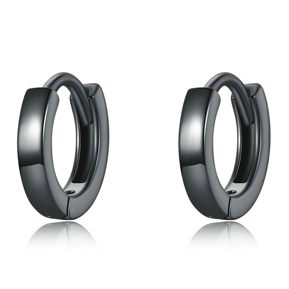 925 Sterling Silver & Plated Black Gold Earrings