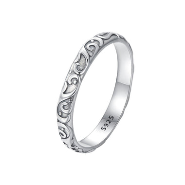 925 Sterling Silver Oxidized 2.8mm Band Ring Size 6.0 for Women