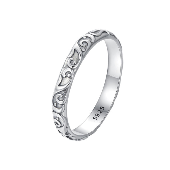 925 Sterling Silver Oxidized 2.8mm Band Ring Size 6.0 for Women