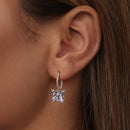 925 Sterling Silver Earrings with Pavé Setting CZ and Transparent Glass for Women-6