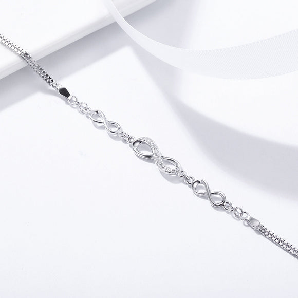 925 Sterling Silver Bracelet 22CM for Women