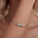 925 Sterling Silver White Gold Plated CZ Bracelet for Women - Size 17.0-6