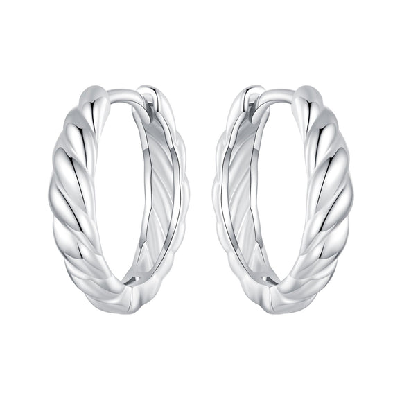 925 Sterling Silver Plated White Gold Earrings for Women - Size 11*3mm