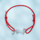 925 Sterling Silver White Gold Plated Adjustable Bracelet with Cotton Cord for Women-3