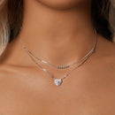 925 Sterling Silver 6.5mm Moissanite Necklace with Pavé Setting for Women-7