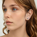 925 Sterling Silver Earrings with Pavé Setting CZ and White Gold Plating-7