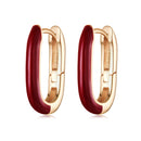 925 Sterling Silver Plated Rose Gold Enamel Earrings for Women-1