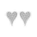 925 Sterling Silver White Gold Plated Pavé CZ Earrings-1