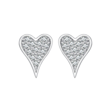 925 Sterling Silver White Gold Plated Pavé CZ Earrings